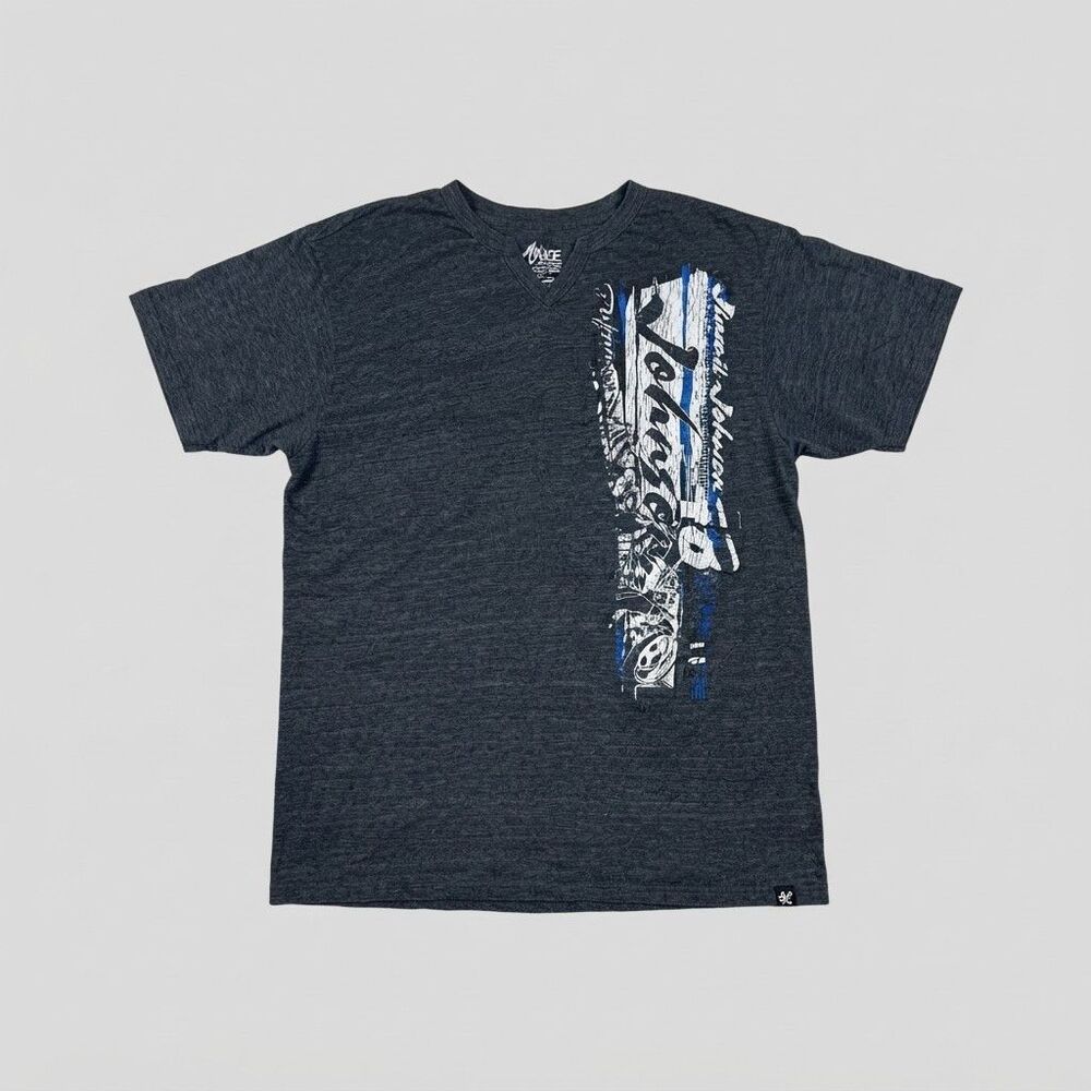 Jimmie Johnson NASCAR Chase Authentic Adult Large Navy V Neck T-Shirt XL